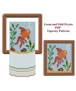 Gold fish Loom, Odd-Peyote stitch Small Tapestry Pattern, Beaded MiniBan... - $115.77 MXN