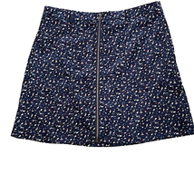 Francesca&#39;s Skirt Size XL Blue Floral Ditzyprint Thin Wale Corduroy 32X18.5 - £13.10 GBP