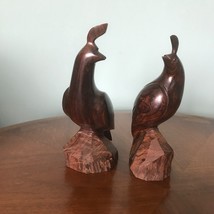 Lot 2 Vintage Mid Century Modern Ironwood Hand Carved  Quail - £26.90 GBP