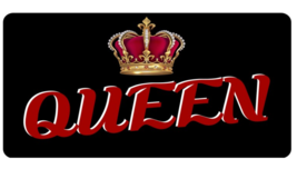 Queen Crown On Black Usa Made Metal License Plate - £23.97 GBP