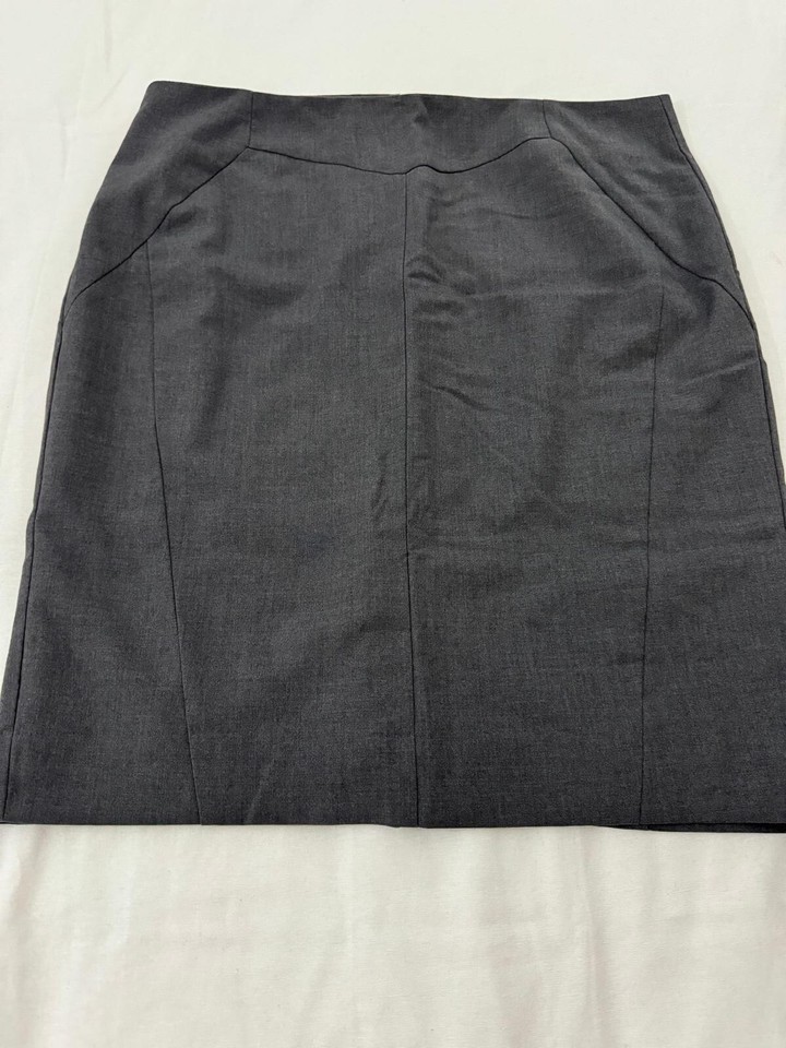 Worthington Women's Gray Rear Zip & Slit Pencil Pull-On Skirt Size 14 Waist 36" Item image 4