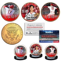 Shohei Ohtani Shotime Licensed 24K Gold Jfk Half Dollar 3-Coin Japanese Version - £25.71 GBP