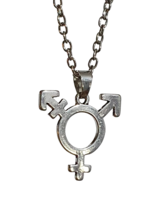 Transgender Necklace Pendant LGBT Non Binary Pride Symbol 18&quot; Chain LGBTQIA+ - $10.00