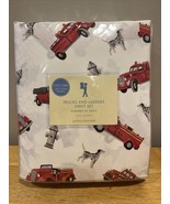 POTTERY BARN KIDS Trucks And Ladders Firetruck Dalmatian Dog QUEEN sheet... - $148.49