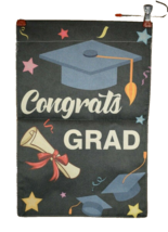 Congrats Grad Garden Flag Double Sided Burlap 12 x 18 - £7.32 GBP