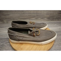 Polo Ralph Lauren shoes men&#39;s 12 D gray grey grained nubuck leather boat - $39.58