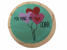 You Make My Heart Soar Rubber Stamp Love Balloon Couple Circle Card Making Craft - £2.39 GBP