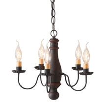 Bed and Breakfast Chandelier in Hartford Black with Red Stripe - £342.16 GBP