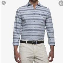 Johnnie-O Chandler Indigo Stripe Button Up Shirt XL - $54.23