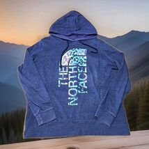 The North Face Hoodie Sweatshirt Womens Size XL Purple Leopard Cheetah Logo - $22.28