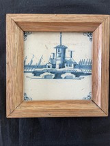 Antique 18th C. Dutch Delft Bleu Tuiles, Dutch Paysage. Encadré - £54.13 GBP