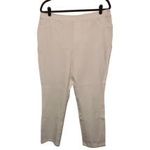 Isaac Mizrahi Live Pants Size 18 (34x27) White Stretchy Straight Leg - £11.44 GBP