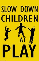 Slow Down Children At Play Double Sided Caution Garden Flag Emotes Yard Banner - £10.82 GBP