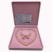 Natural pearls strand necklace bracelet earring set with pink purple white for o - £128.55 GBP