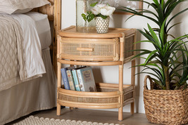 Serafino Bohemian Natural Rattan 1-Drawer Nightstand - $3,453.86 MXN