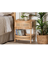 Serafino Bohemian Natural Rattan 1-Drawer Nightstand - €159,25 EUR