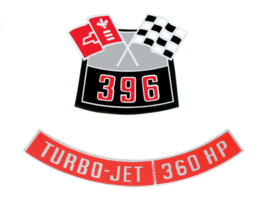 396 With 360 HP Air Cleaner Decal Set For Camaro Nova Chevelle Impala Co... - $25.98