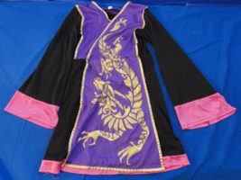 HALLOWEEN PUPLE PINK BLACK STRONG SAMURAI NINJA GIRL COSTUME DRESS 22X26 - $16.69