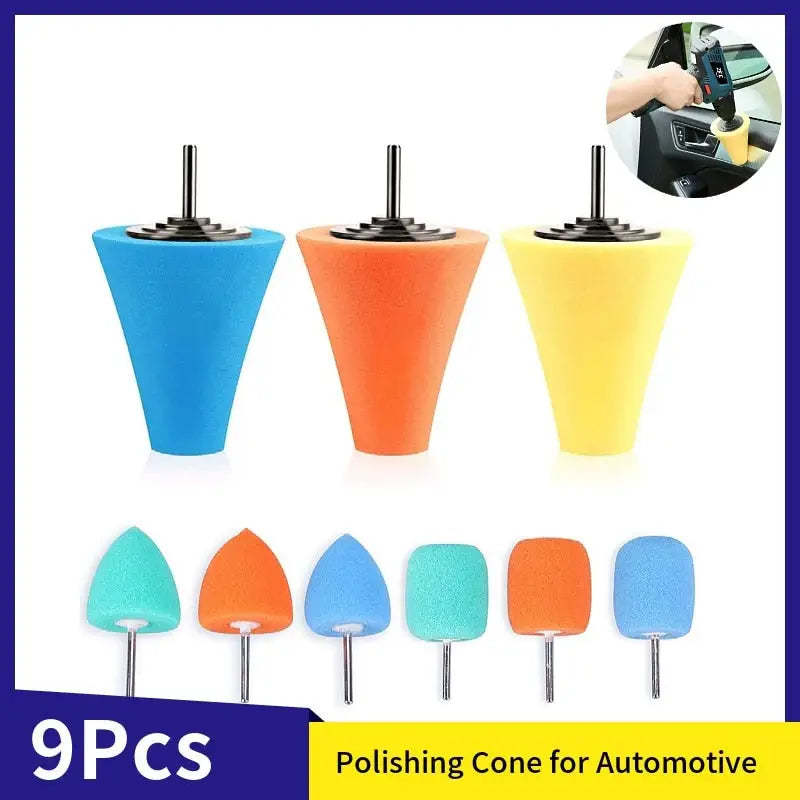 Primary image for Polishing Cone 9 PCS Sponge Buffing Pad for Automotive Car Wheel Hub Care, Polis