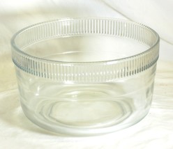 Mixing Bowl Ribbed Rim Heavy Clear Glass Rib Stripe Circumference Vintag... - £23.67 GBP