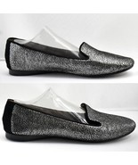 Donald J Pliner Dendasp Metallic Silver/Black Suede Flats - Women's Size 8.5 M - $37.95