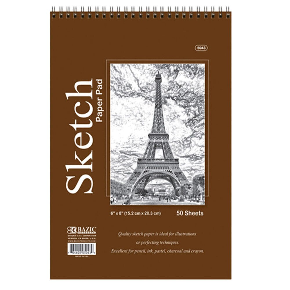Primary image for New 6x8 High Quality Spiral Premium Quality Sketch Book Paper Pad 50 Sheet Draw