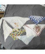 Lot of 8 Vintage Hankies Floral Prints &amp; Embroidery “Lillian” - $26.87 CAD