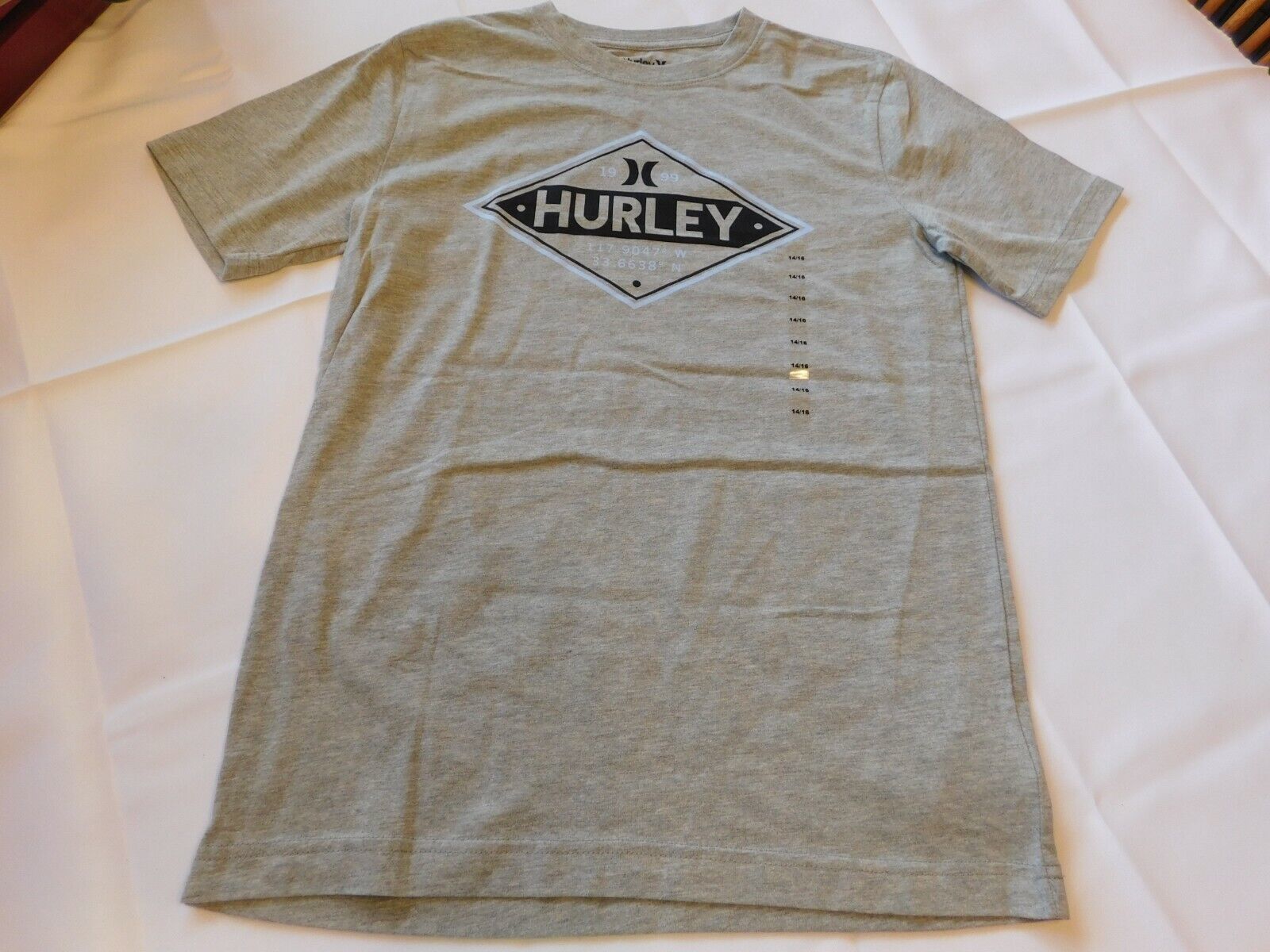 Primary image for Hurley Boy's Youth Short Sleeve T Shirt Grey Heather Size M 10-12 yrs NWOT