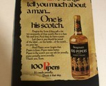 1971 Seagrams 100 Pipers Scotch Vintage Print Ad Advertisement 1970s pa16 - £6.24 GBP