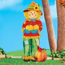 Colorful Girl Scarecrow and Pumpkin Metal Halloween Garden Stake Decoration - $71.99