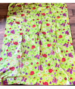 Springtime Vinyl Tablecloth Fabric Backed Insects and Flowers Rectangle ... - £13.01 GBP