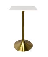 LeisureMod 24&quot; Square Bar Height Table with MDF Top and Brushed Gold Sta... - $624.26