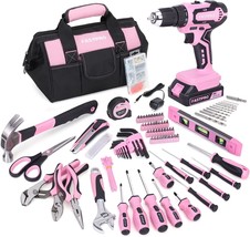 FASTPRO 232-Piece 20V Pink Cordless Lithium-ion Drill Driver and Home Tool Set, - £114.65 GBP