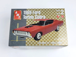 Vintage AMT 1969 Ford Torino Cobra 1/25 Plastic Model Car Kit Factory Sealed - $29.69