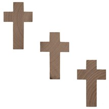 3 Unfinished Wooden Cross Shapes Cutouts DIY Crafts 2.7 Inches - £15.71 GBP