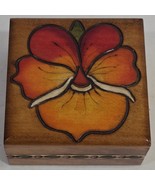 Vintage Flower Design Wooden Hinged Lid Trinket Jewelry Box - $14.94 CAD
