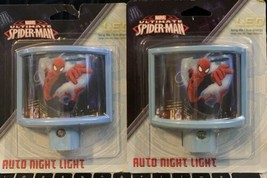 2PC  Marvel Ultimate Spider-Man LED Night Light, Curved Shade, Dusk to D - £9.99 GBP