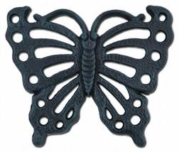 Butterfly Stepping Stone Verdigris Cast Iron 11&quot; Wide Garden Decoration - £17.47 GBP