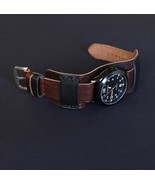 Leather Watch Strap, Leather Cuff Watch Band - Brown Handmade Bund Strap... - $69.37 CAD