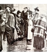 Lost Child In The Rain Crying Le Noel Christmas 1911 Antique Print Frenc... - $34.03 CAD