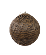 Vintage 70s Mid Century Modern MCM Wood Wicker Woven Orb Hanging Chain Lam - $5,937.73 MXN