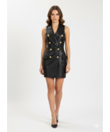 Vestido de cuero para mujer negro genuino de piel de cordero casual ropa... - $234.00+