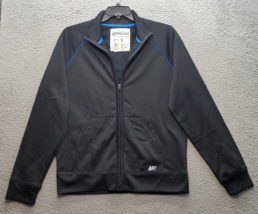 Aéropostale 87 Track Jacket Men&#39;s Large Black Raglan Sleeve Mock Neck Fu... - $34.46