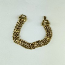 ✅ Vintage Goldette Padlock Chain Bracelet Gold Plate Tone 7 Inch - £11.49 GBP