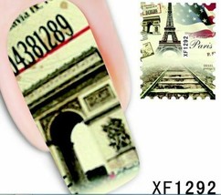 Nail Art Water Transfer Sticker Decal Stickers Pretty Paris XF1292 - £2.38 GBP