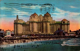 Vintage Linen POSTCARD-HOTEL Traymore, Atlantic City, Nj -EMPLODED In 1972 BK47 - £1.55 GBP