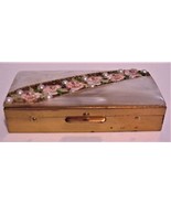 Vintage MOP Beads Embroidered Flowers Pill Box - £11.79 GBP