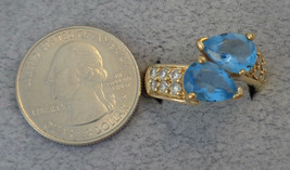 Camrose Kross Jacqueline Kennedy Ring Faux Blue Topaz Crossover Sz 10.25... - £35.54 GBP