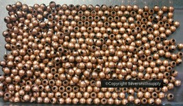 Copper plated round spacer beads smooth rounds 4mm diameter 500 pcs FPB008C - $3.91