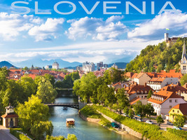 16x20&quot; CANVAS Decor.Room art print.Travel shop.Slovenia lovely city view.6044 - £37.19 GBP